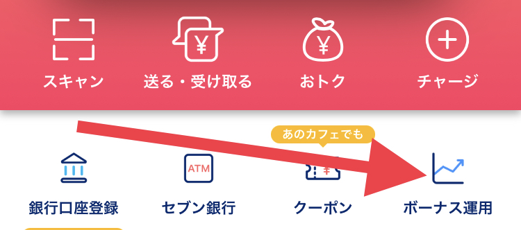 ボーナス運用ボタン