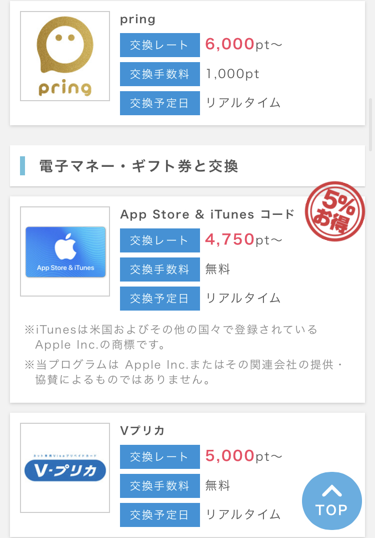 ポイントインカム交換先3